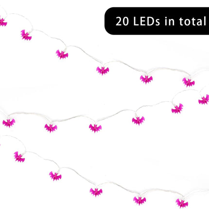 Halloween String Lights 10Ft 20 Leds Battery Operated Outdoor Decorations Bat Lights for Halloween Party Decor