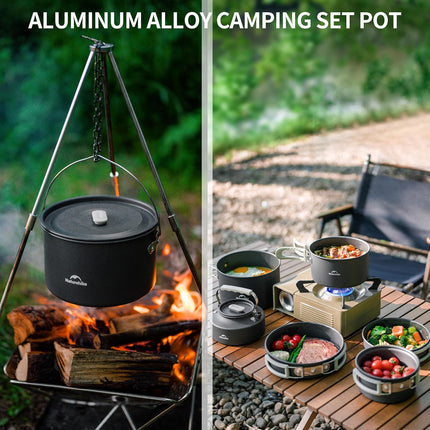 Camping Cookware Set Mess Kit for Backpacking Gear, Camp Cooking Set, Camping Pots and Pans Set for Outdoor Backpacking Camping Hiking Picnic