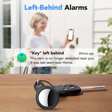 Air Tracker Tag, Bluetooth Tracker-4Pack, Bluetooth Item Finder Compatible with Apple Find My (Ios Only), IP68 Waterproof, Replaceable Battery, Item Locator for Keys/Bags/Wallets Black, FCC Approved