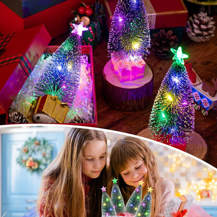Mini Christmas Tree with Lights, 4 Pack Tabletop Christmas Trees