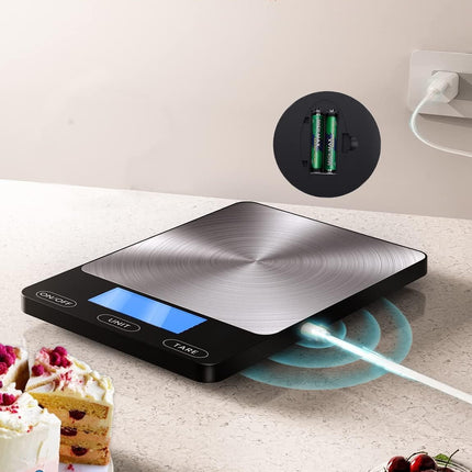 Food Scale -33Lb Digital Kitchen Scale for Food Ounces Grams Rechargeable 304