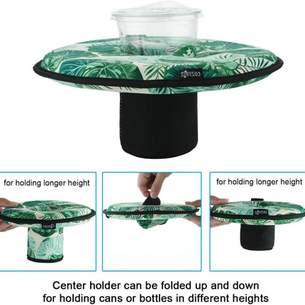 Neoprene Floating Drink Holder Floating Coaster Pool Drink Holder Beverage Float Cup Holder for Pool Party Hot Tub Outdoor Water Fun (1 Pc Large + 1 Pc Small)