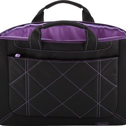 16-Inch Pulse Laptop Sleeve Slipcase - for 16" Laptops, Modern Design, Plush Interior, Womans Computer Bag, Black/Purple (TSS57401US)