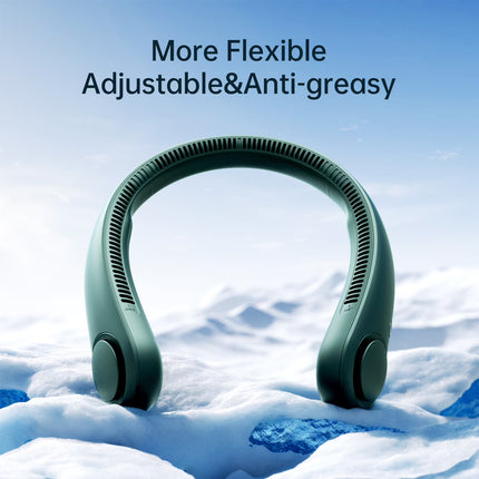 Portable Neck Fan, Rechargeable Wearable Fan, Bladeless Hands-Free Cooling, Quiet 25Db, 5 Speeds, 16H Battery Life, Essential for Indoor/Outdoor, Gift for Women, Men - Green