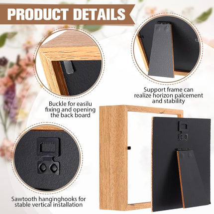 16 Pack 5 X 5 Inch Shadow Box Frames Display Cases Bulk, Light Wood