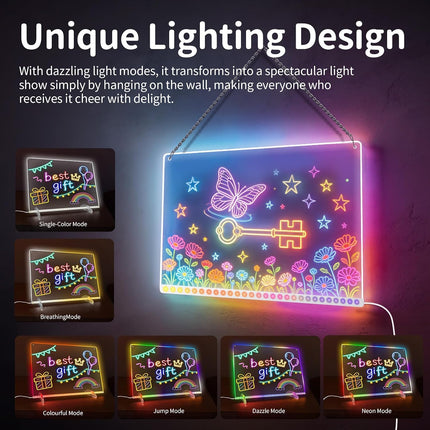 16" Led Drawing Board for Kids with 13 Light Effects