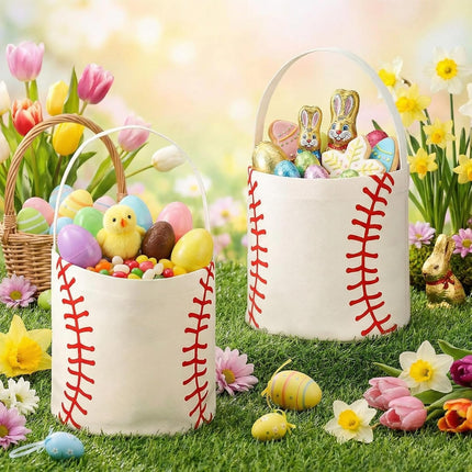 24 Pcs Halloween Baseball Bucket with Handles Candy Bags