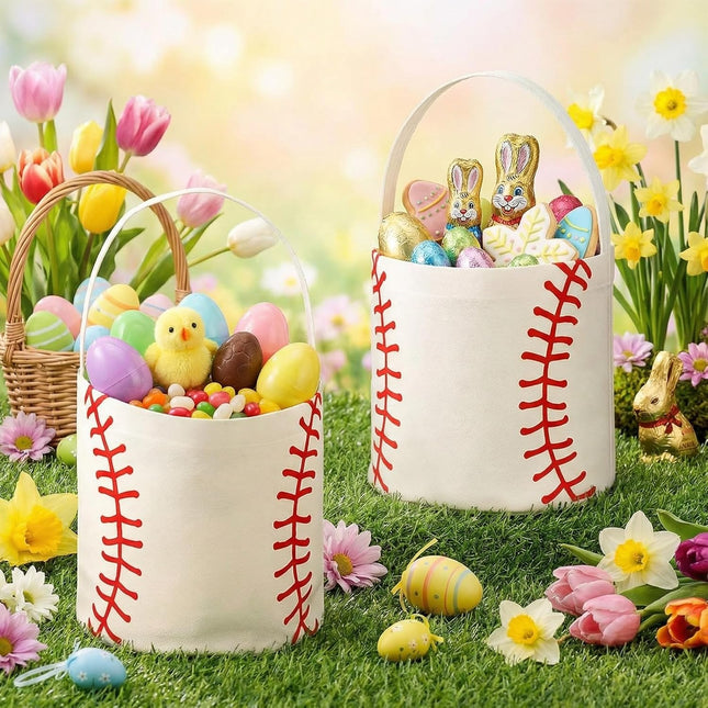 24 Pcs Halloween Baseball Bucket with Handles Candy Bags