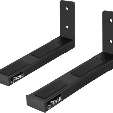 Adjustable Speaker Wall Mount Brackets - 2 Pack Extendable Steel Arms for Center Channel, Small or Large Speakers & Soundbars - 110 Lbs Capacity, 6.7-11.8" Depth - Includes Mounting Hardware