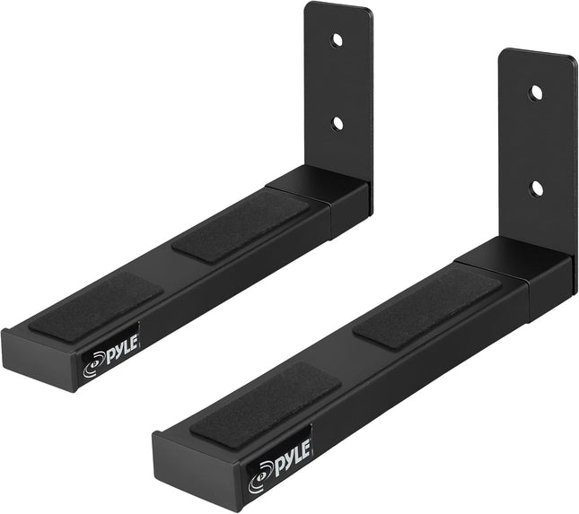 Adjustable Speaker Wall Mount Brackets - 2 Pack Extendable Steel Arms for Center Channel, Small or Large Speakers & Soundbars - 110 Lbs Capacity, 6.7-11.8" Depth - Includes Mounting Hardware