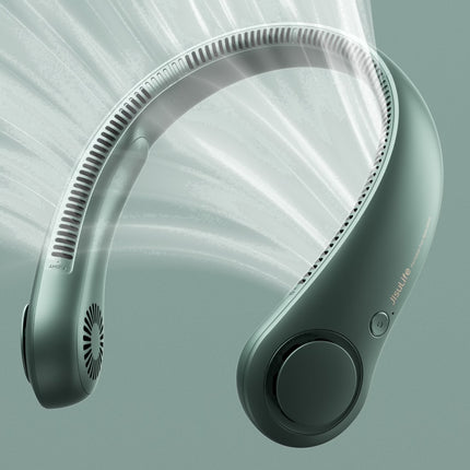 Portable Neck Fan, Rechargeable Wearable Fan, Bladeless Hands-Free Cooling, Quiet 25Db, 5 Speeds, 16H Battery Life, Essential for Indoor/Outdoor, Gift for Women, Men - Green