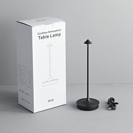 Cordless LED Table Lamp Rechargeable, Battery Operated Table Lamps Touch Dimmable, Portable Outdoor Table Light IP54 Waterproof for Patio Restaurants and Dining Home