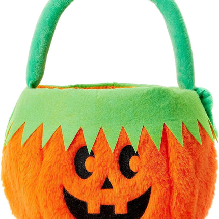 Plush Halloween Bucket Trick or Treat Bucket Halloween Basket Trick or Treat Basket for Halloween Candy Bag Halloween Trick or Treat Bag Candy Tote Bucket Pumpkin Bucket (Pumpkin Face Style 1)