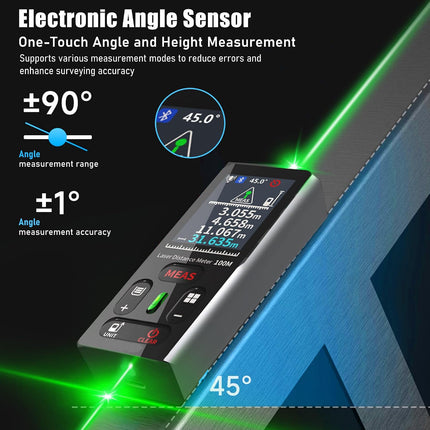 ZC-L387 Laser Distance Measuring Tool,328Ft Dual Green Laser Measure