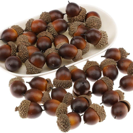 50 Pcs Artificial Small Acorn Set Decoration Fake Acorns for Craft