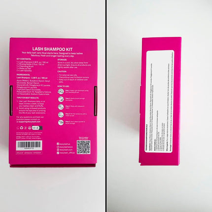 Lash Shampoo 50Ml Kit Korean Makeup Remover with Eye Lash Spoolies & Rinse Bottle & Cleansing Pad & Brush for Eyelash Extensions & Clusters & Natural Eyelashes