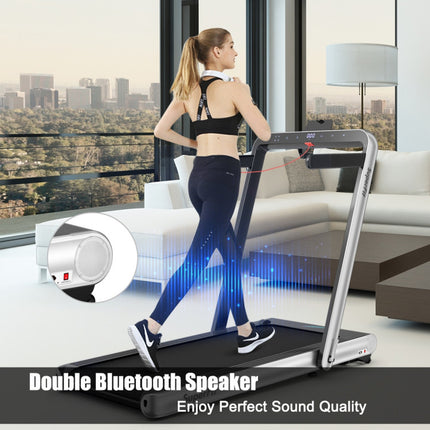 4.75HP 2 in 1 Folding Walking Pad Treadmill with Remote APP Control