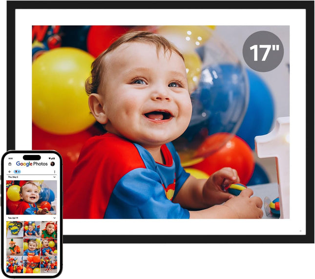 Frame: 17" Digital Picture Frame with Large Display No Subscription