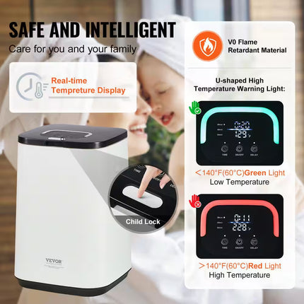 Towel Warmer Bucket 20 L, 24H Delay Timer, 20/40/60 Min Auto Shut Off, Child Lock, Towel Warmer, White Electricplug-Ln
