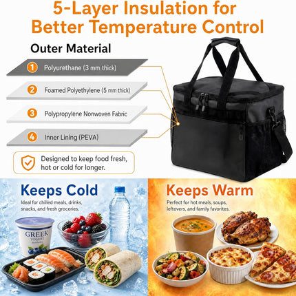 Nsulated Cooler Bag 38L Leakproof Soft Cooler Dual Compartment Waterproof Beach Ice Chest,Collapsible Bag Organizer Holds 50 Cans for Camping Picnic Travel Fishing Grocery Sports Event
