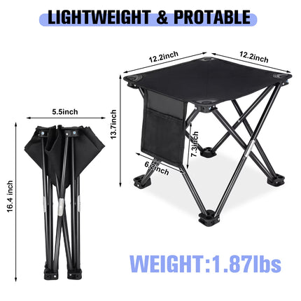 2PCS Folding Camping Stool, Portable Outdoor Camping Chair with Storage Bag, Lightweight 200 LB Bearing Capacity Chair for Adult Fishing Hiking Gardening