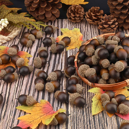 50 Pcs Artificial Small Acorn Set Decoration Fake Acorns for Craft