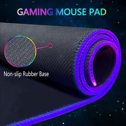 RGB Gaming Mouse Pad, Large Mousepad with Led Light, Keyboard Pad Gaming Accessories for Desk, Non-Slip Rubber Base Big Mouse Mat for Gamer, 31.5 X 11.8 Inch, Galaxy