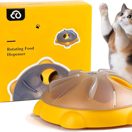 Interactive Cat Toy, Cat Slow Feeder with a 360-Degree Rotating Design,Non-Slip Base Cats Puzzle Feeder Enrichment Toys for Indoor Cats