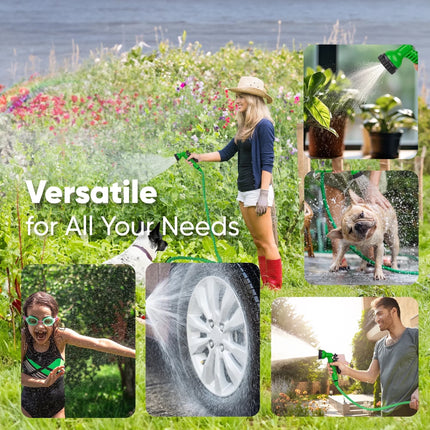 50Ft Expandable Flexible Garden Water Hose, 7 Sprayer Nozzle, Nylon, Outdoor