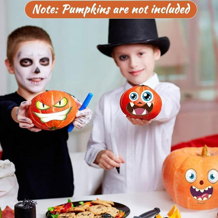 96 Pack Halloween Pumpkin Decorating Craft Stickers Mini Make 96 Small Pumpkin Face Sticker Monster Stickers for Halloween Kids Toddlers Treats Party Favors Supplies 48 Sheets