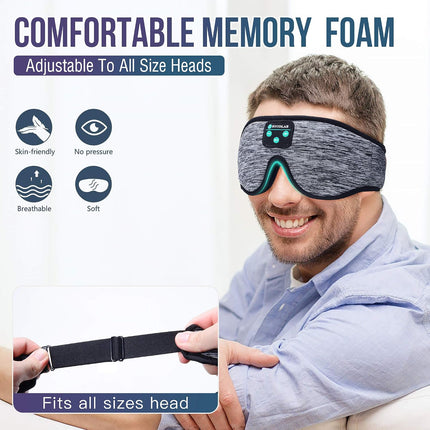 3D Sleep Mask with Bluetooth 5.4 Headphones, Wireless Sleep Headphones with Ultra-Thin HD Stereo Speakers for Side Sleepers, Eye Mask for Blackout & Noise Cancelling, Cool Gifts for Christmas Birthday