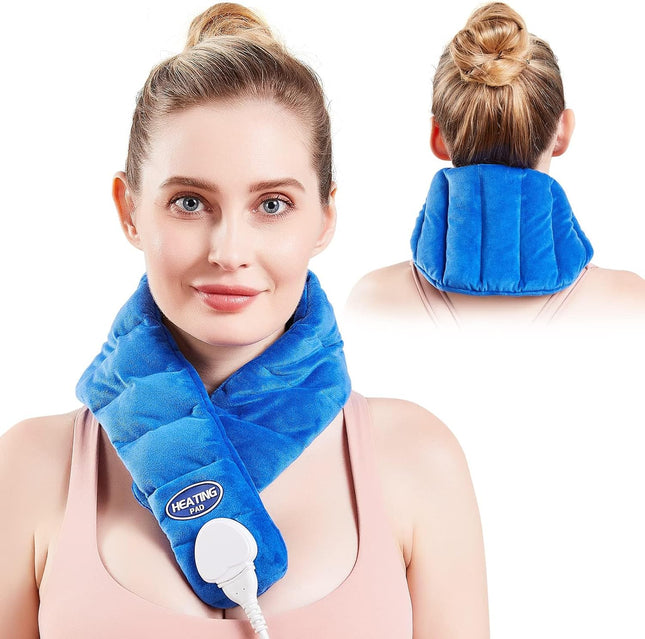 Neck Heating Pad, Hands-Free Electric Heated Neck Wrap for Neck Pain Relief, Upgraded Fast Neck Heat Pad, 10-90Min Timer with Countdown, 86-158℉ Adjustable Temperature (Universal Size)
