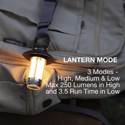 250-Lumen Rechargeable Camping Lantern with Flashlight