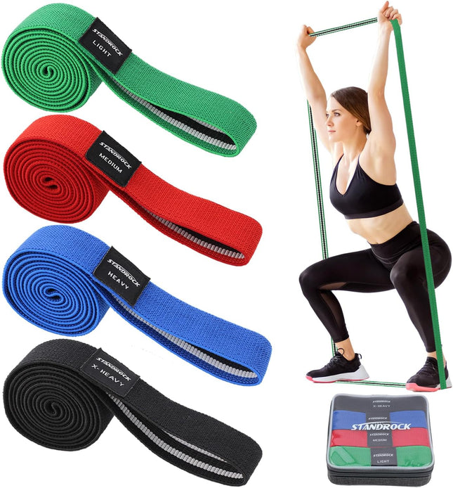 Fabric Resistance Bands for Working Out, 3 and 4 Levels Booty Bands Long Resistance Bands for Women and Men | Elastic Bands for Exercise Bands Resistance Workout Bands Resistance