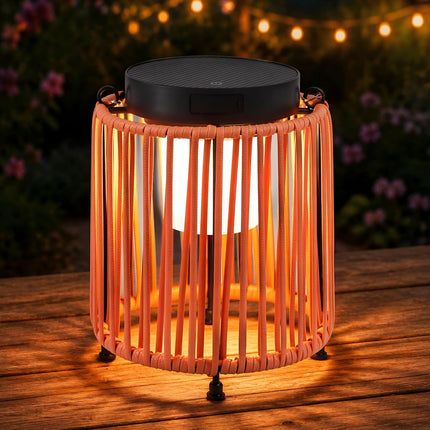Outdoor Solar Lantern for Patio Waterproof, Rechargeable Table Lamp