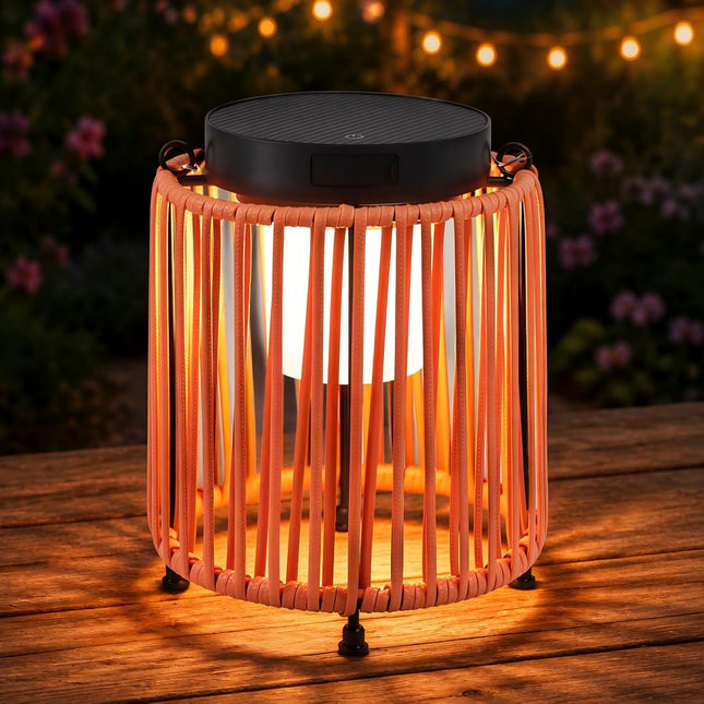 Outdoor Solar Lantern for Patio Waterproof, Rechargeable Table Lamp