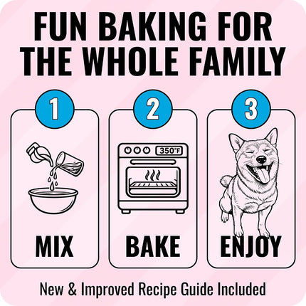 The Bear & the Rat Dog Birthday Cake Mix for Dogs, Peanut Butter Flavor, Makes Dog Birthday Cake & Cupcakes, Gluten-Free Dog Treat Baking Mix, Made in USA, 7.5 Oz
