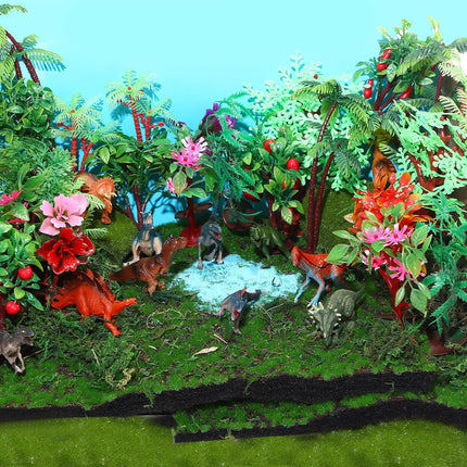 28 Pcs Mixed Model Miniature Trees with Moss, Diorama, Mixed Trees