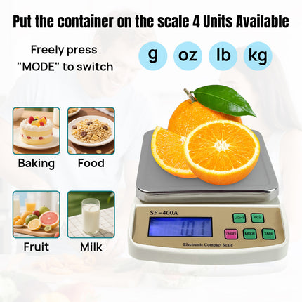 Food Scale with Stainless Steel Platform, 22Lb High Capacity Cooking Scale, Digital Kitchen Scales with Grams and Ounces, LCD Display, 4 Units with Tare Function