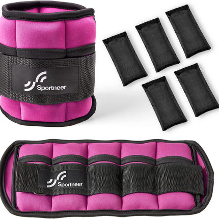 Adjustable Ankle Weights, 2-7 Lb per Pair, Removable Weights