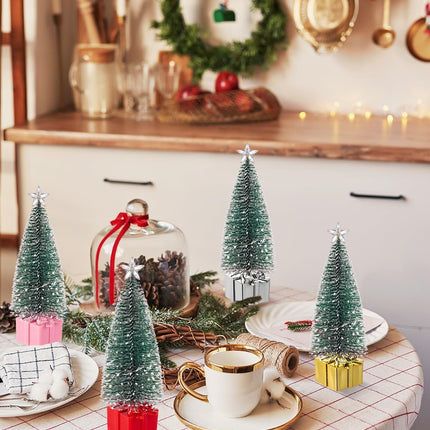Mini Christmas Tree with Lights, 4 Pack Tabletop Christmas Trees