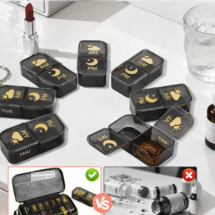 Weekly Pill Organizer 2 Times a Day with Bag, 7-Day AM PM Travel Pill Box