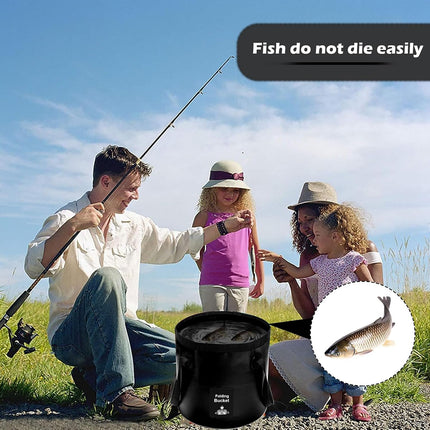 Collapsible Bucket with Handle, Lightweight Folding Water Container, Portable Collapsible Bucket for Fishing, Camping, Hiking, Backpacking, Outdoor Survival, Car Washing Black 20L