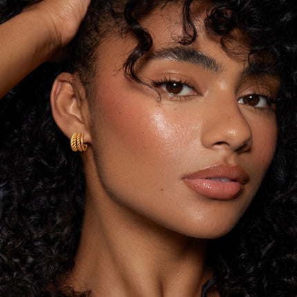 Twisted Triple Hoop Earrings