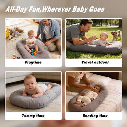 Baby Lounger Newborn 0-24 Months, Home and Travel Infant Cushion-Grey