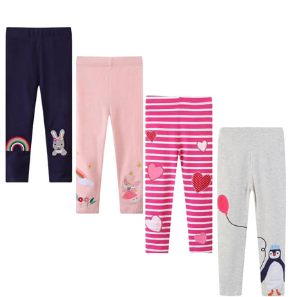 Girls' Assorted Everyday Pull on Leggings, 4-Pack, Sizes 2T-7T
