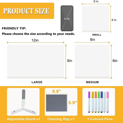 LED Note Board with Colors 5.9" X 5.9", Message LED Light up Drawing Board with 7 Colors Pens and Stand, Suit for Home Office Birthday Valentine'S Day