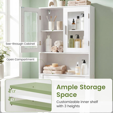 Over the Toilet Bathroom Storage Cabinet with Adjustable Shelf