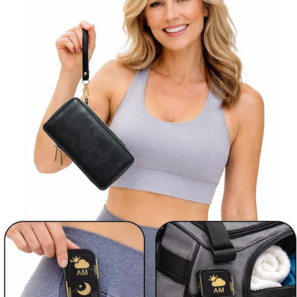 Weekly Pill Organizer 2 Times a Day with Bag, 7-Day AM PM Travel Pill Box