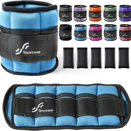 Adjustable Ankle Weights, 2-10 Lb per Pair, Removable Weights